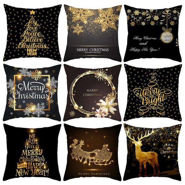 2020 pillow case cover christmas stripe cushion covers new polyester sofa pillow case cushion cover xmas gift home decor
